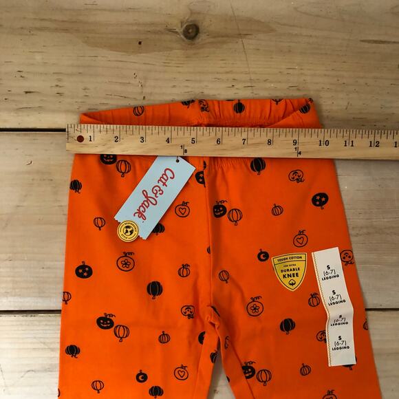 Cat & Jack NWT Girls' Orange Black Halloween Leggings Size S (6/7) - Picture 8 of 10